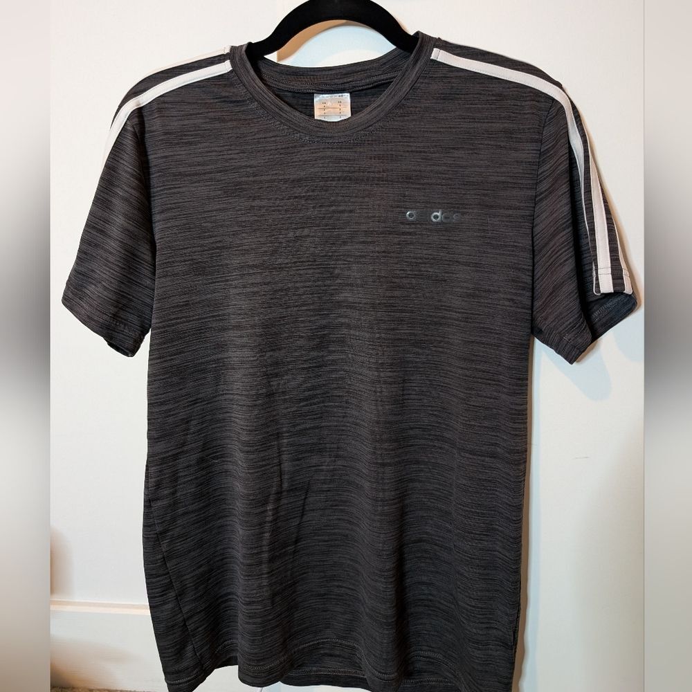 Adidas Quick Dry Striped Shoulder Tee Shirt
